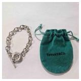 Tiffany & Co. Silver Toggle Charm Bracelet & Bag