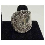 Vintage Floral Spoon ring size 6