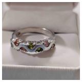 Sterling Silver Multi Color Stone ring