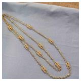 Jackie Kennedy Gold tone 56" Paperclip Necklace