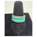 Native American 925 turquoise inlay ring