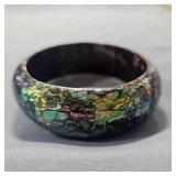Chunky Abalone shell Inlay Bangle Bracelet