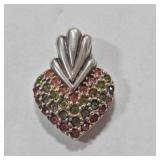 Sterling Silver Multi Color Stones Pendant
