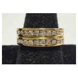 2 Channel Eternity band Rings, size 6
