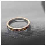 Eternity Ring w/multi color stones-marked NF