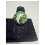 vintage sterling silver dome enamel ring
