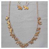 Safari Animal Brass? Necklace & Earrings