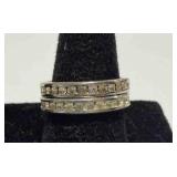 2 Gold in color Channel Eternity Rings size 6.5