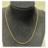 14K Gold Necklace Twisted Rope 18"-tested 14K