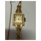 14K Gold Diamond Gruen Watch Precision