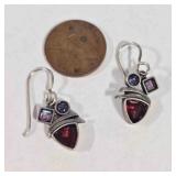 Sterling Silver fish Hook Earrings marked