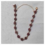 10K Gold Bracelet w Red Garnets? Stones