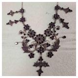 14K Gold Necklace w/red Garnets? Stones