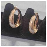 Silver Hoop Earrings-not marked but magnet