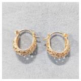 Silver & gold Hoop Earrings marked M925