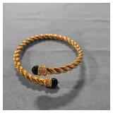 Gold tone twisted Rope cuff Bracelet-no markings