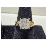 Cocktail Ring CZ 14K DG size 6