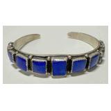 Sterling Silver w/Blue Lapis Lazuli, cuff Bracelet