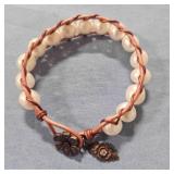 Pearl Macrame Bracelet 8" vinyl cording