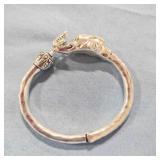 Silver Tone Lucky Brand Hinged Bracelet Elephant
