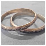 2 Silver Bangle Bracelets-marked Sterling