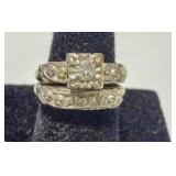 14K Gold & Diamonds Wedding Rings Set