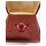 10K gold ring w/red stone Ruby? Ring is marked