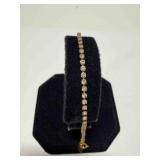 Sarah Coventry Tennis Bracelet gold tone 7"