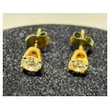 14K Diamond Earrings-Diamonds tested positive