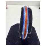 Sterling Silver Inlay Bangle Bracelet