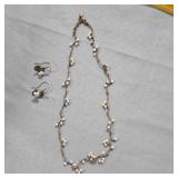 Willow Branch Pearls dainty necklace w/earrings