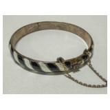 Thailand Sterling Silver Bangle Bracelet w/safety