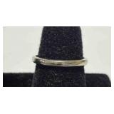 14K white gold Pinky Band ring-tested 14K