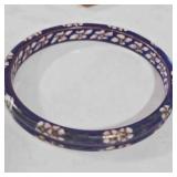 Vintage Cloisonne Cobalt Blue Bangle Bracelet