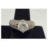 Multi-Faceted Ring two tone w/center stone CZ?