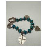 Silver 925 Turquoise Bracelet-Charms are marked