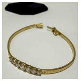 14K Gold CZ? Bracelet marked Italy DQ CZ 7"