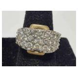 14K Gold Diamond Cocktail Ring size 6.75