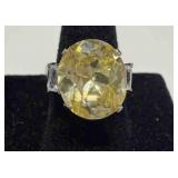 925 Yellow Stone Ring size 6.5
