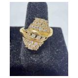 14K Diamond Ladies cocktail Ring size 6