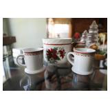 CHRISTMAS MUGS, BOWL