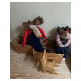 2 - STUFFED REINDEER IN OVERALLS