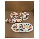 FRUIT DECO DISHES, 3 TRAYS