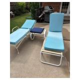 2 - OUTDOOR CHASE LOUNGES, TABLE
