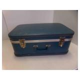 Vintage Blue Hard Shell Deep Suitcase 20X14X8