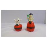 2 Vintage Halloween Porcelain Trinket Boxes