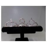 3 Vintage Rhinestone Crown Hair Comb Tiaras