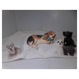 4 Resin Puppy Dog Figurines - Large is Music Box