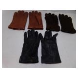 M/L - Large - XL 3 Pair Leather Gloves 2 Brown &