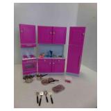 Ever Sparkle Barbie Sized Plastic Kitchen Set with